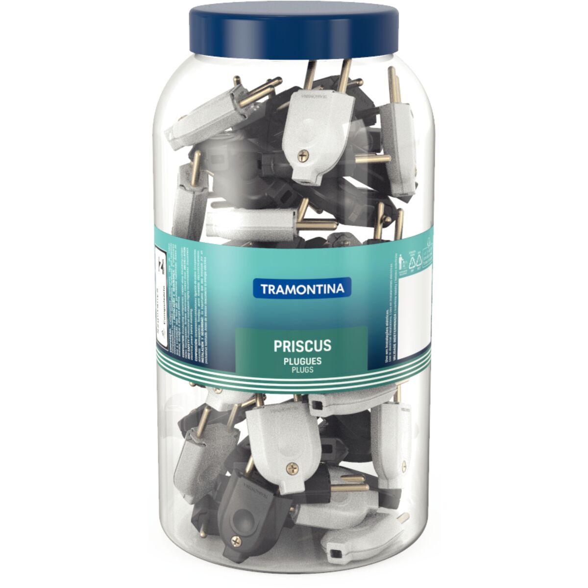 PLUG MACHO 2P 10A/250V PT/BR TRAMONTINA